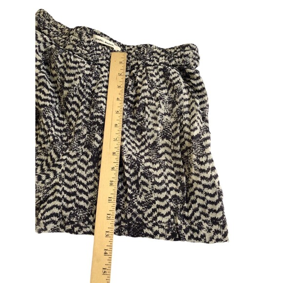 ISABEL MARANT Black Feather Print Silk Chiffon Lined Slim Ankle Pants, Size 10 - Picture 5 of 10